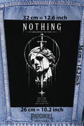 gothic sword statue back patch nothing belongs to you large backpatch black white design for denim jacket
