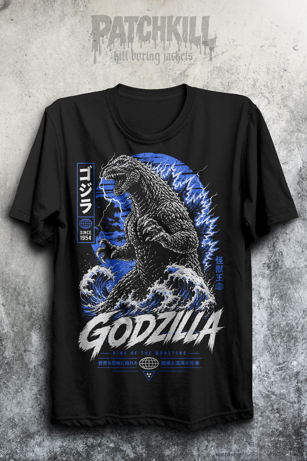 Kaiju Wave Graphic T-Shirt – Japanese Retro Monster Streetwear Tee (Unisex)